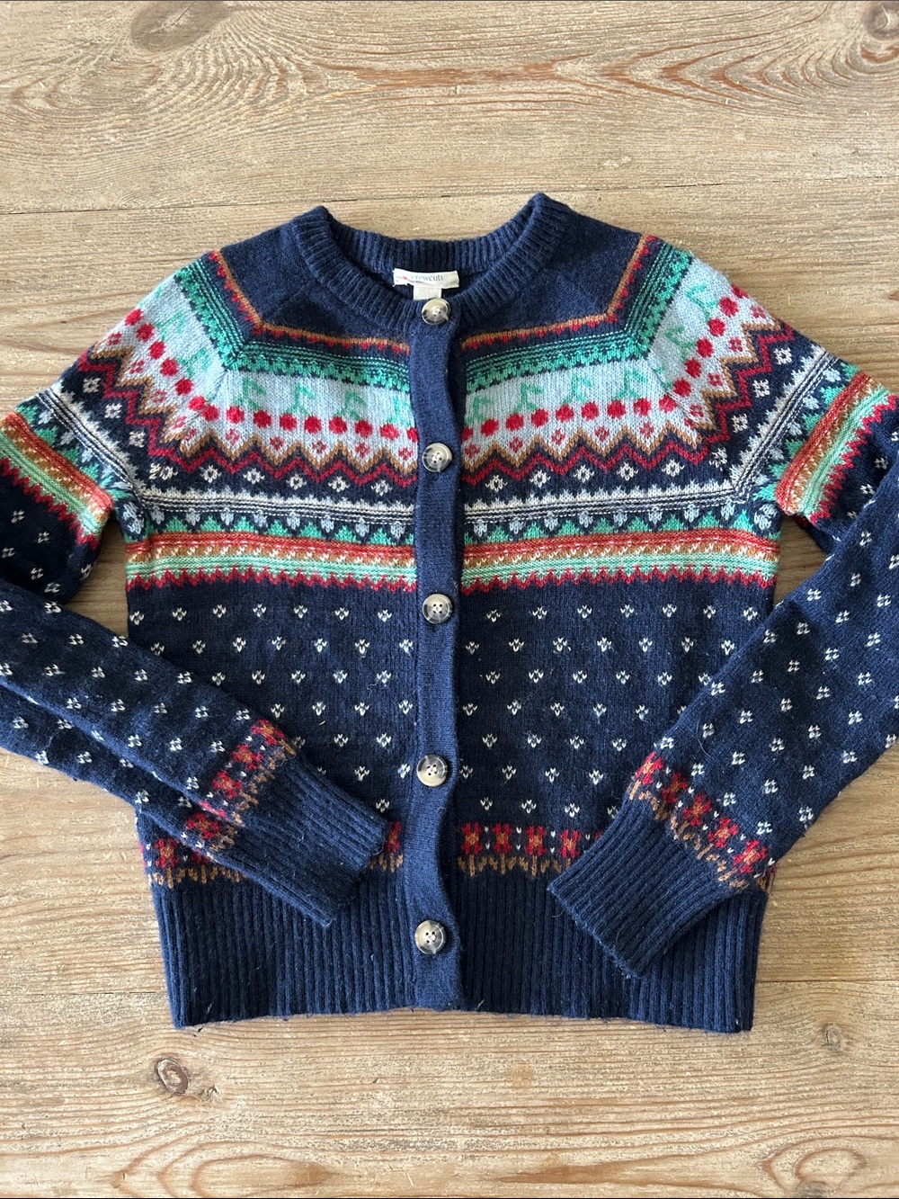 Crewcuts Navy Fair Isle Cardigan